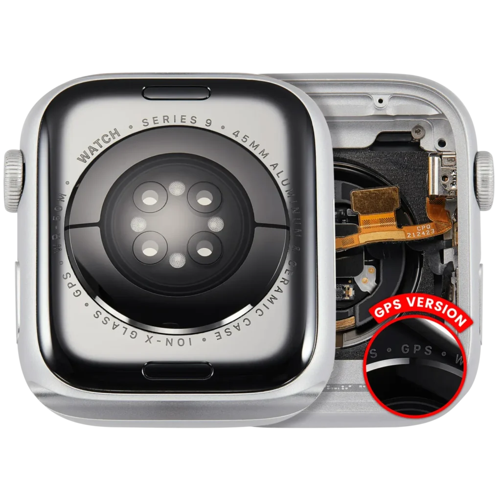 Housing Assembly Compatible For Watch Series 9 (45MM) (Used OEM Pull: Grade A) (GPS Version) (Aluminum / Silver)