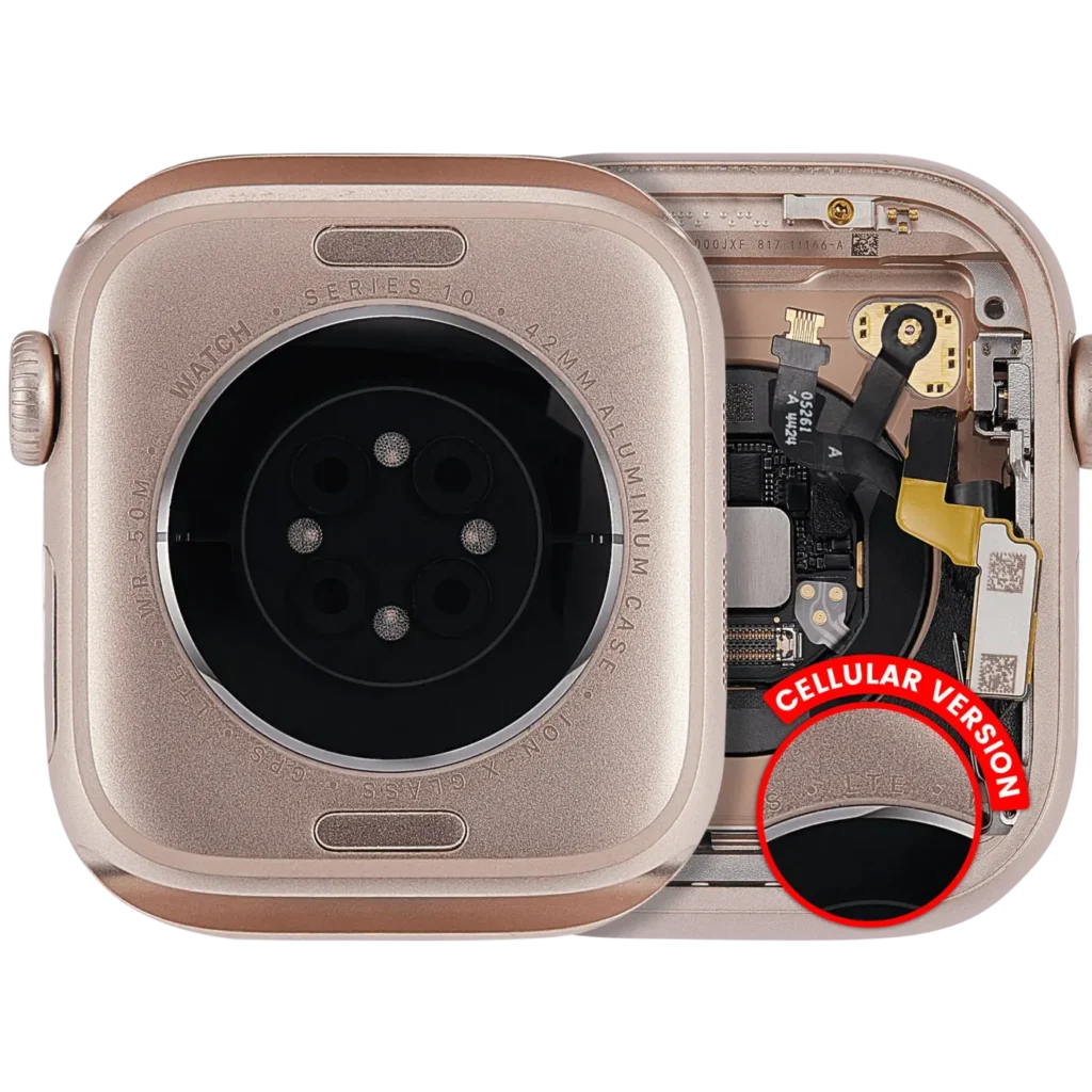 Housing Assembly Compatible For Watch Series 10 (42MM) (Used OEM Pull: Grade A) (Cellular Version) (Aluminum / Rose Gold)