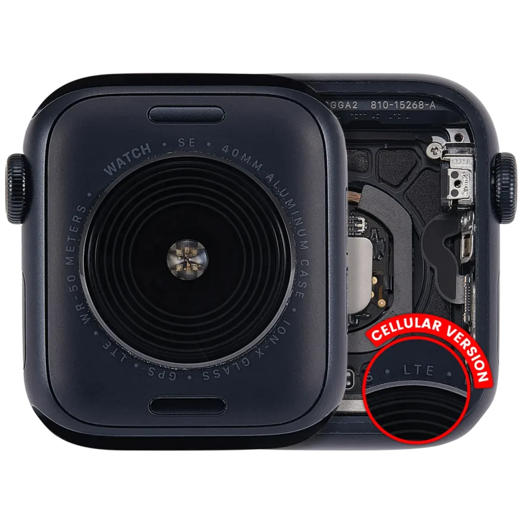 Housing Assembly Compatible For Watch Series SE 2nd (40MM) (Used OEM Pull: Grade A) (Cellular Version) (Aluminum / Midnight)