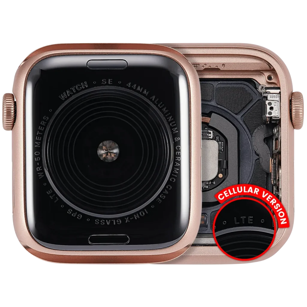Housing Assembly Compatible For Watch Series SE 1st (44MM) (Used OEM Pull: Grade A) (Cellular Version) (Aluminum / Gold)