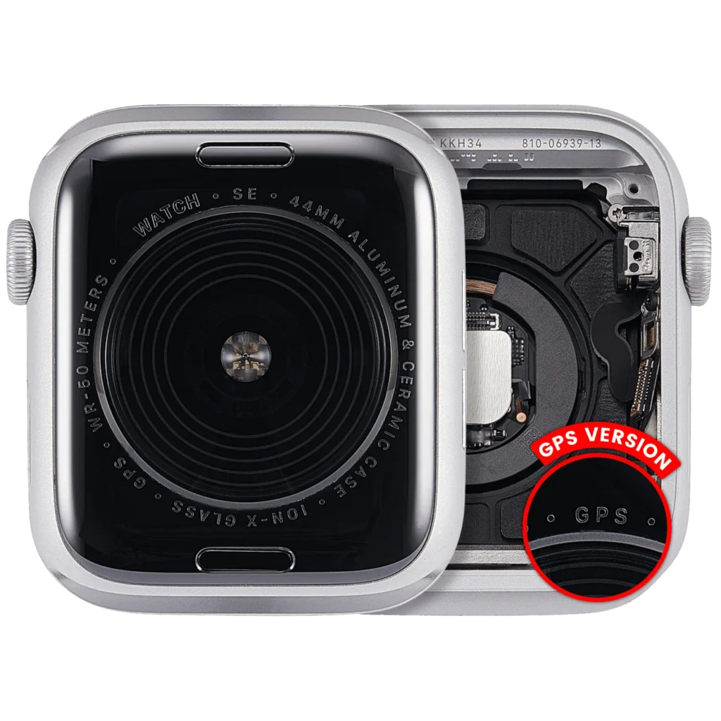 Housing Assembly Compatible For Watch Series SE 1st (44MM) (Used OEM Pull: Grade A) (GPS Version) (Aluminum / Silver)
