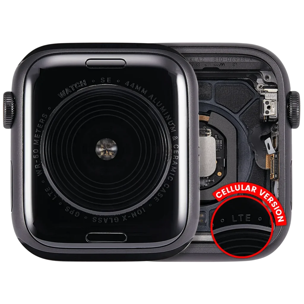 Housing Assembly Compatible For Watch Series SE 1st (44MM) (Used OEM Pull: Grade A) (Cellular Version) (Aluminum / Space Black)