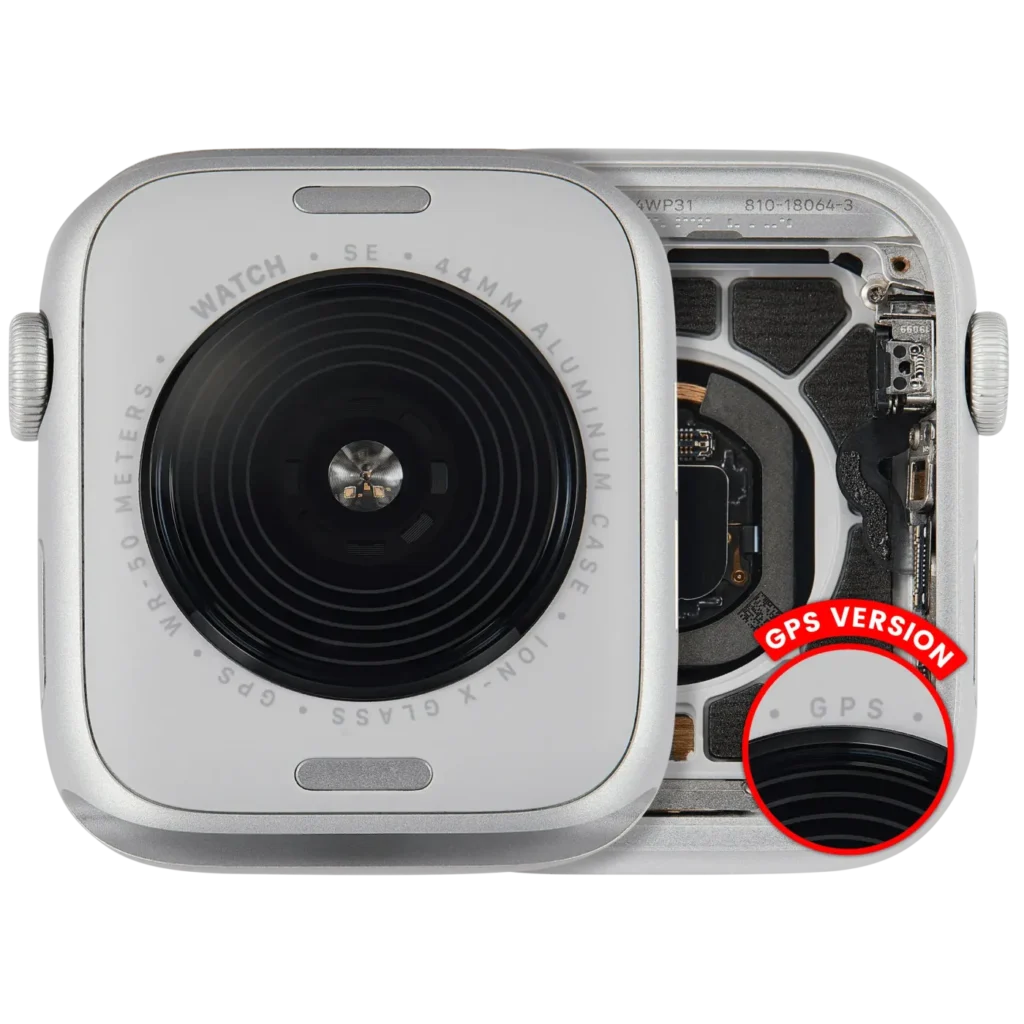 Housing Assembly Compatible For Watch Series SE 2nd (44MM) (Used OEM Pull: Grade A) (GPS Version) (Aluminum / Silver)