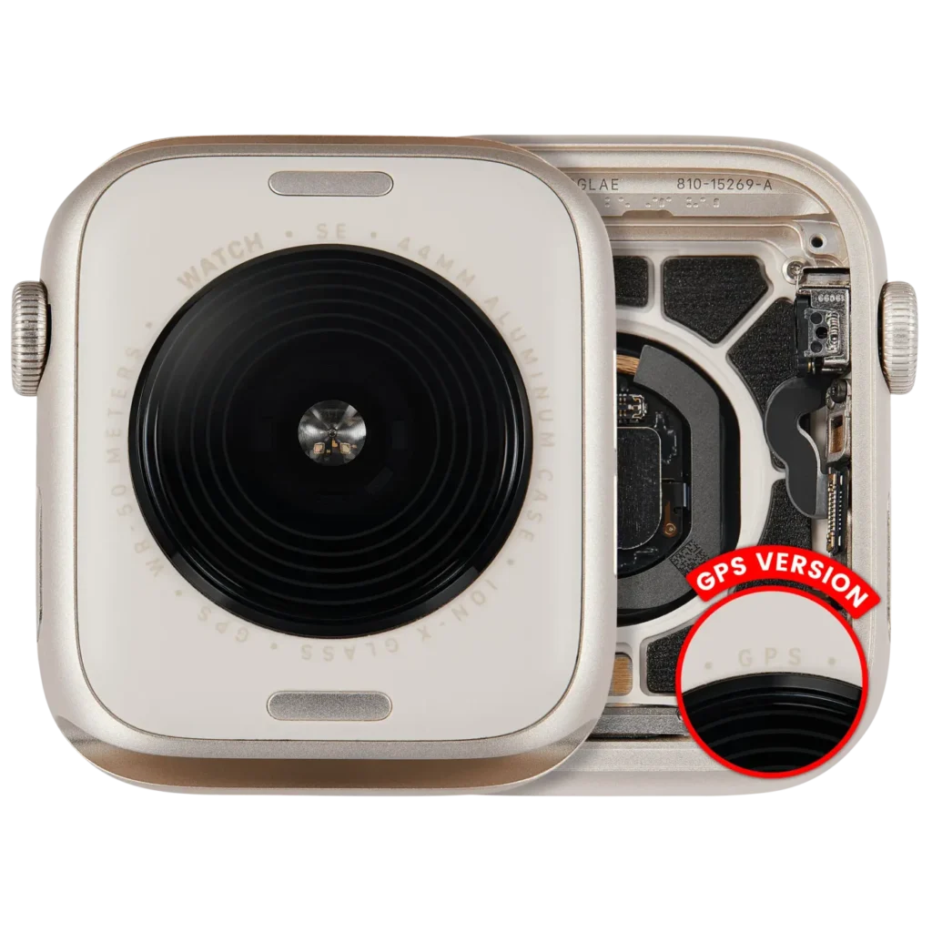 Housing Assembly Compatible For Watch Series SE 2nd (44MM) (Used OEM Pull: Grade A) (GPS Version) (Aluminum / Starlight)