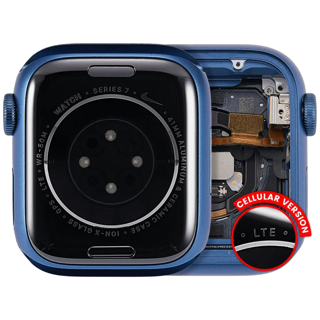 Housing Assembly Compatible For Watch Series 7 (41MM) (Used OEM Pull: Grade A) (Cellular Version) (Aluminum / Blue)
