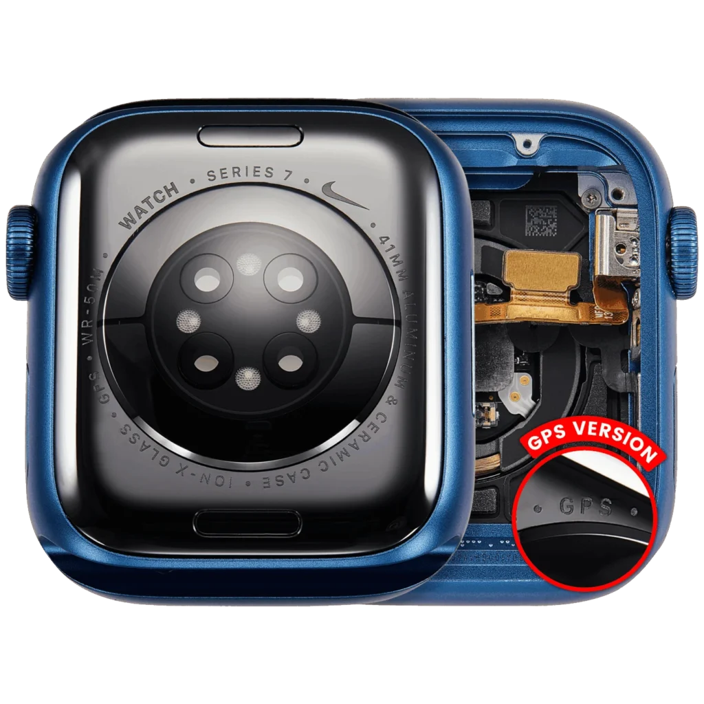 Housing Assembly Compatible For Watch Series 7 (41MM) (Used OEM Pull: Grade A) (GPS Version) (Aluminum / Blue)