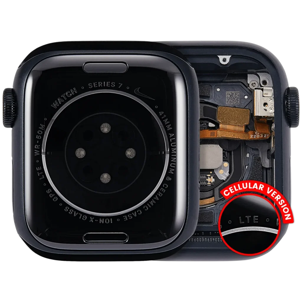 Housing Assembly Compatible For Watch Series 7 (41MM) (Used OEM Pull: Grade A) (Cellular Version) (Aluminum / Space Black)