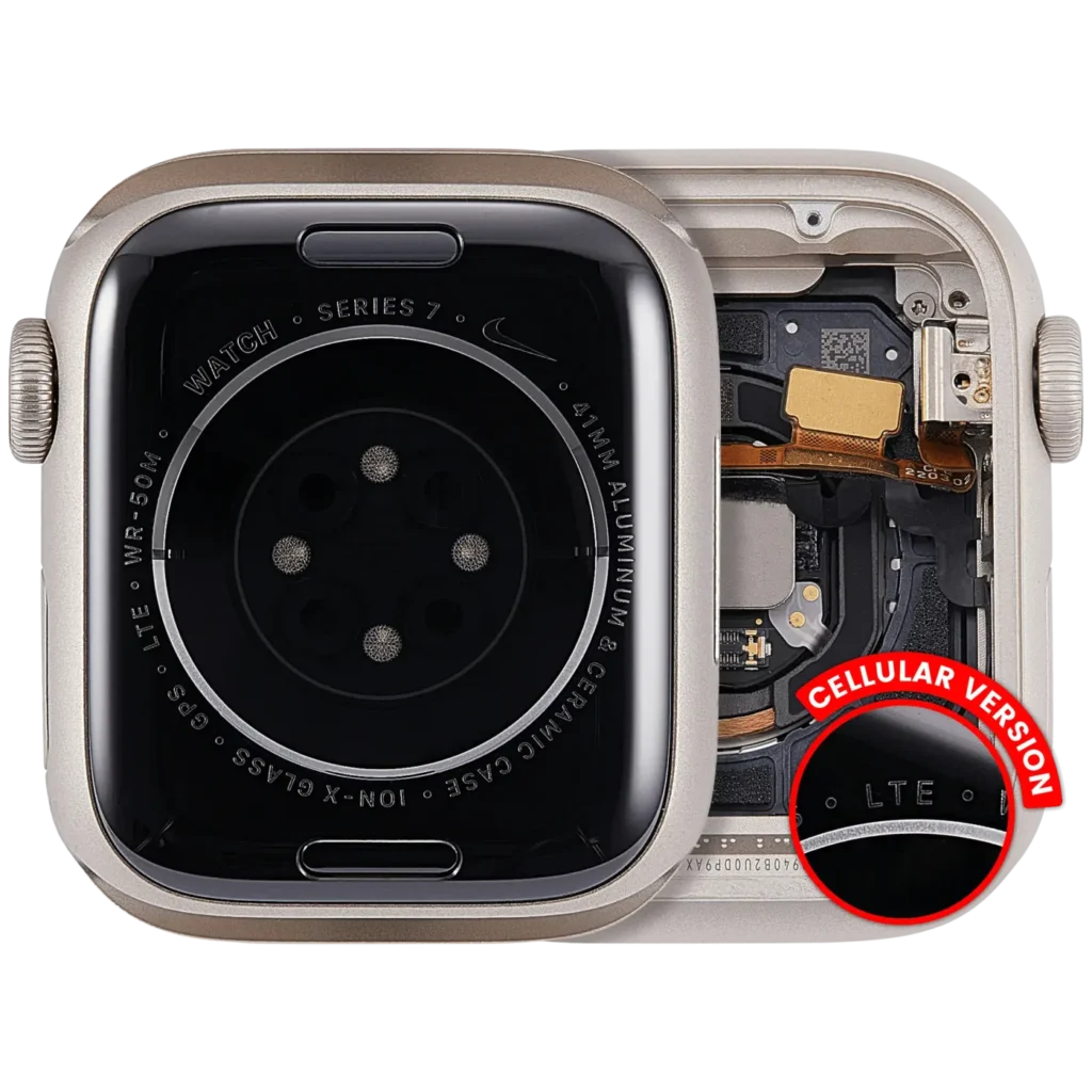 Housing Assembly Compatible For Watch Series 7 (41MM) (Used OEM Pull: Grade A) (Cellular Version) (Aluminum / Starlight)
