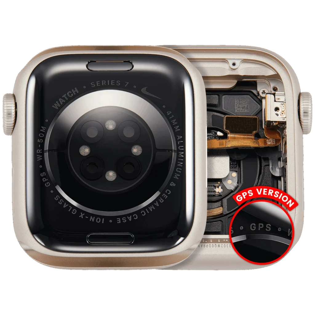 Housing Assembly Compatible For Watch Series 7 (41MM) (Used OEM Pull: Grade A) (GPS Version) (Aluminum / Starlight)