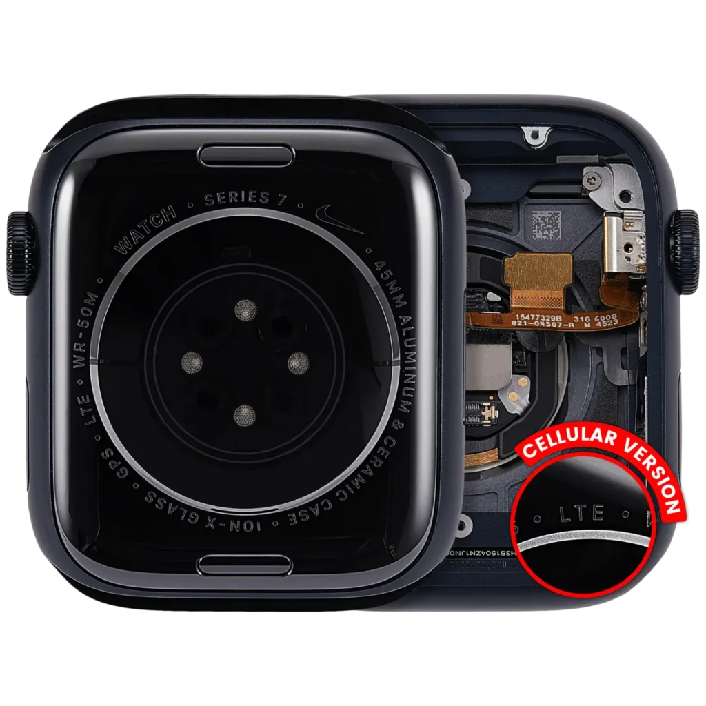 Housing Assembly Compatible For Watch Series 7 (45MM) (Used OEM Pull: Grade A) (Cellular Version) (Aluminum / Space Black)