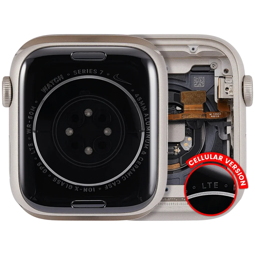 Housing Assembly Compatible For Watch Series 7 (45MM) (Used OEM Pull: Grade A) (Cellular Version) (Aluminum / Starlight)