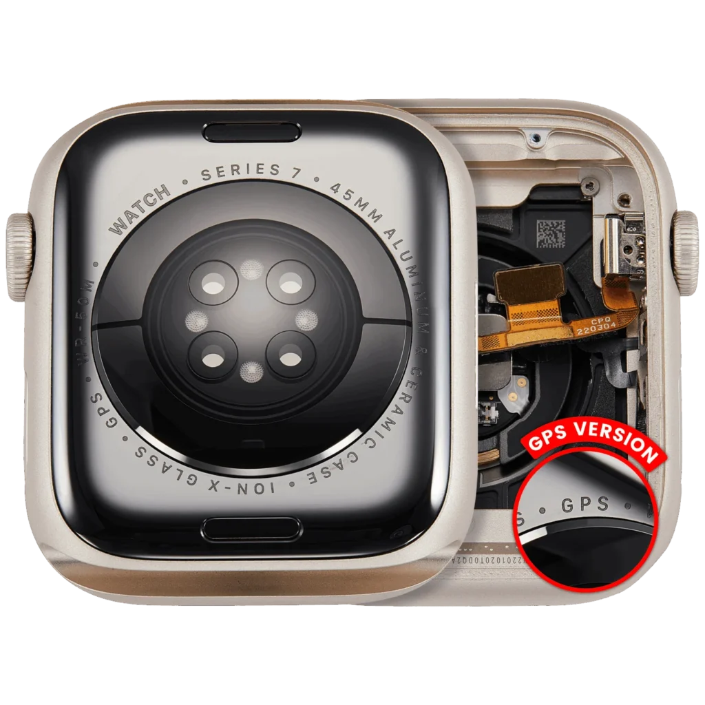 Housing Assembly Compatible For Watch Series 7 (45MM) (Used OEM Pull: Grade A) (GPS Version) (Aluminum / Starlight)