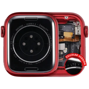 Housing Assembly Compatible For Watch Series 8 (41MM) (Used OEM Pull: Grade A) (Cellular Version) (Aluminum / Red)