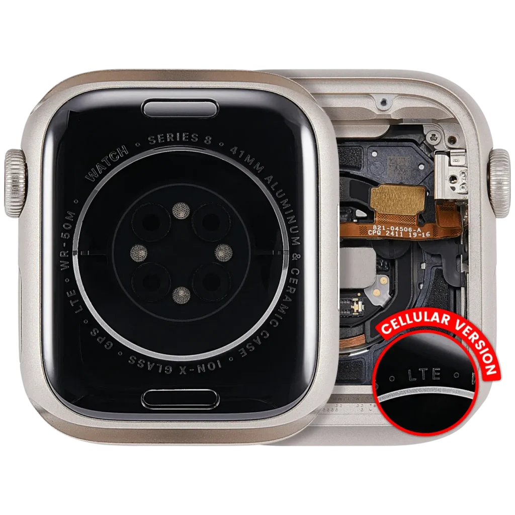 Housing Assembly Compatible For Watch Series 8 (41MM) (Used OEM Pull: Grade A) (Cellular Version) (Aluminum / Starlight)