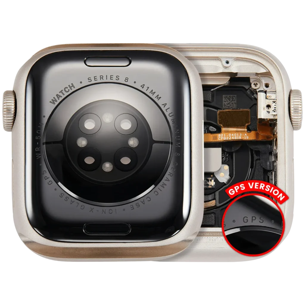 Housing Assembly Compatible For Watch Series 8 (41MM) (Used OEM Pull: Grade A) (GPS Version) (Aluminum / Starlight)