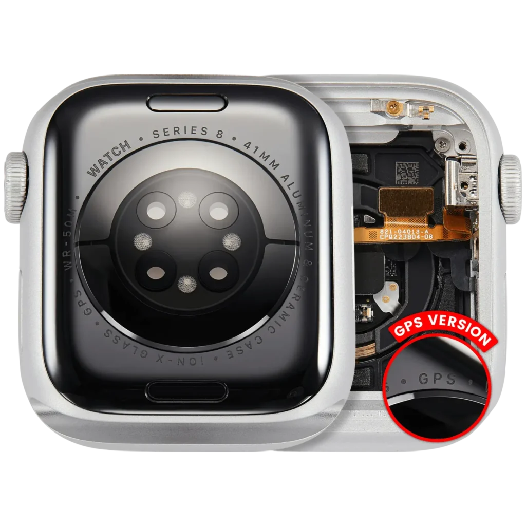 Housing Assembly Compatible For Watch Series 8 (41MM) (Used OEM Pull: Grade A) (GPS Version) (Aluminum / Silver)