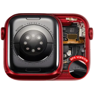 Housing Assembly Compatible For Watch Series 8 (41MM) (Used OEM Pull: Grade A) (GPS Version) (Aluminum / Red)