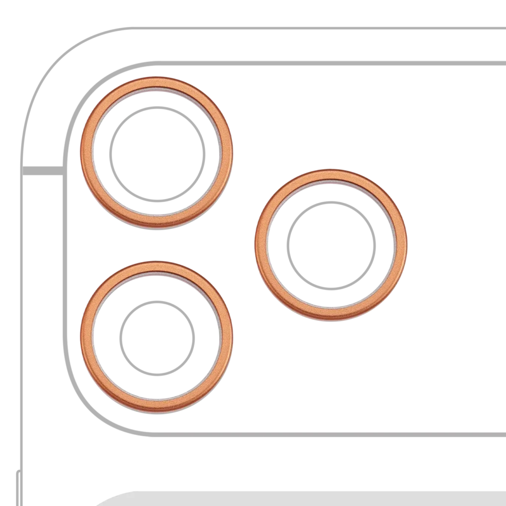 Back Camera Bezel Ring Only For iPhone 17 Pro / 17 Pro Max (Cosmic Orange) (3 Piece Set)