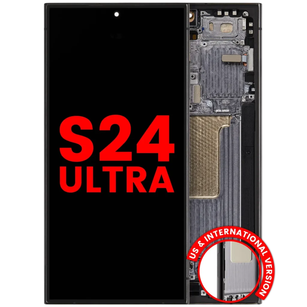 OLED Assembly With Frame For Samsung Galaxy S24 Ultra (US & International Version) (Aftermarket Plus) (Titanium Black)