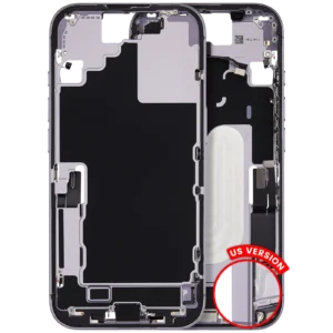 Mid-Frame Housing W/ Charging Port Flex & Small Parts For iPhone 17 (US Version) (Used OEM Pull: Grade A) (Lavender)