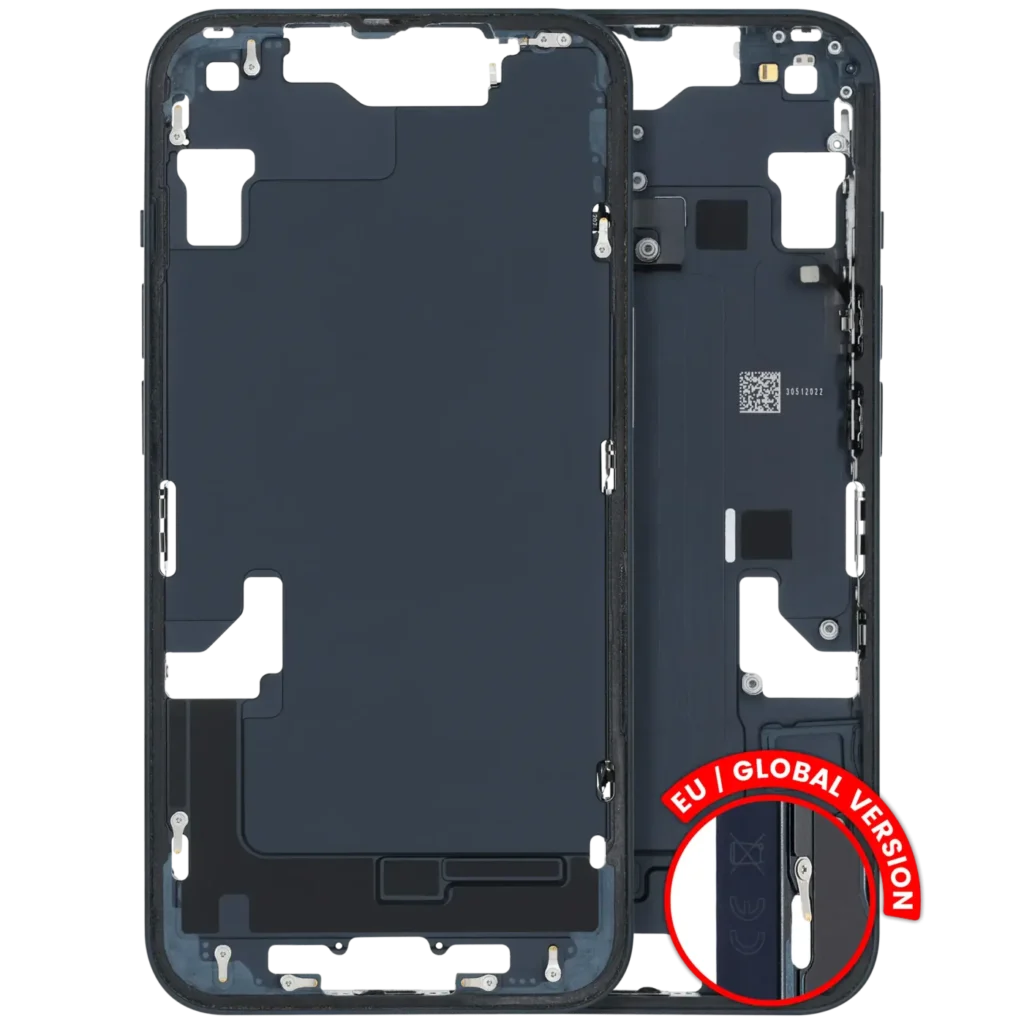Mid-Frame Housing W/ Small Parts For iPhone 14 (EU / Global Version) (Used OEM Pull: Grade C) (Midnight)