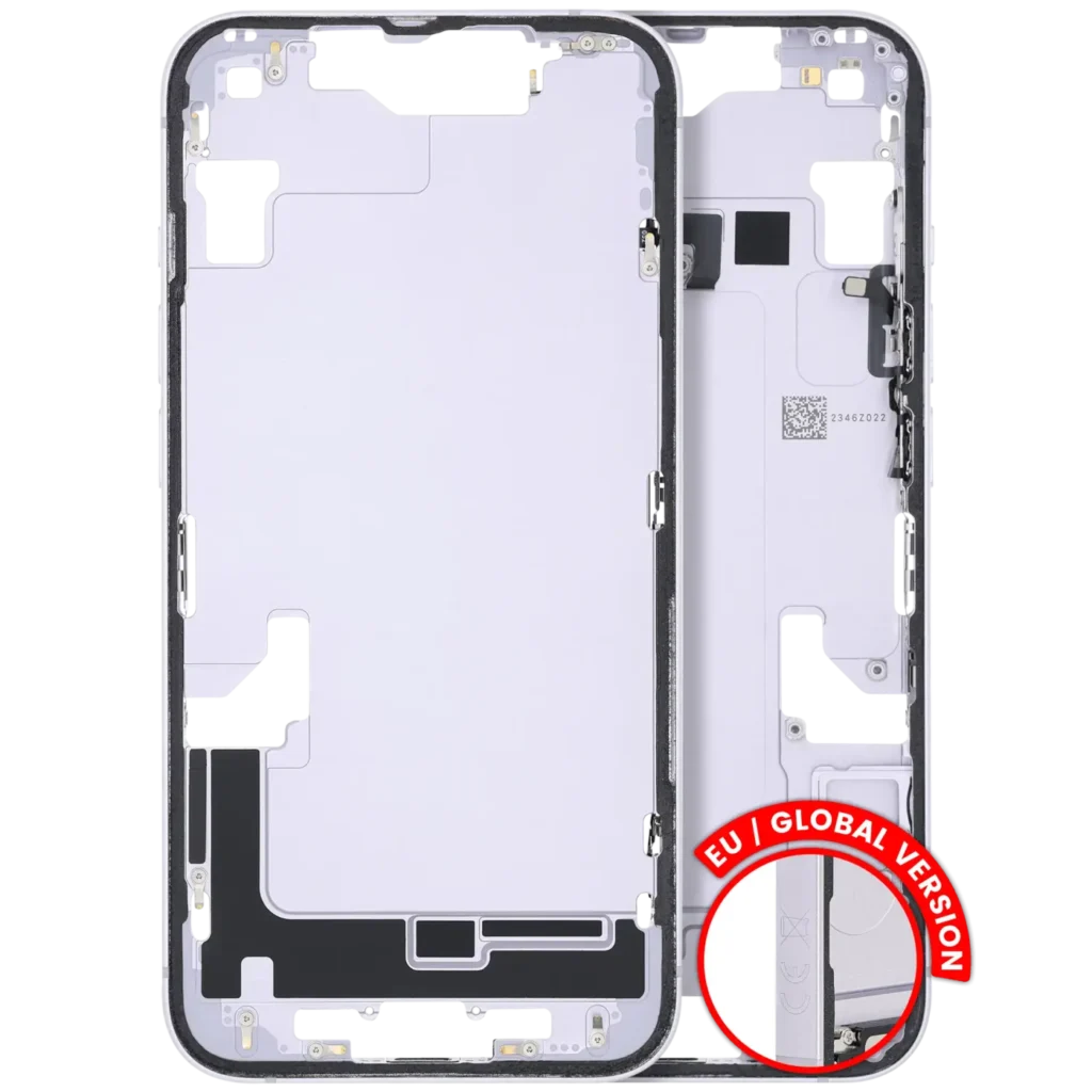 Mid-Frame Housing W/ Small Parts For iPhone 14 (EU / Global Version) (Used OEM Pull: Grade C) (Purple)