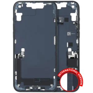 Mid-Frame Housing W/ Charging Port Flex & Small Parts For iPhone 14 Plus (EU / Global Version) (Used OEM Pull: Grade A) (Midnight)