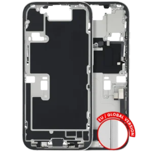 Mid-Frame Housing W/ Charging Port Flex & Small Parts For iPhone 16 Pro (EU / Global Version) (Used OEM Pull: Grade A) (White Titanium)