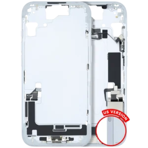 Mid-Frame Housing W/ Charging Port Flex & Small Parts For iPhone 15 (US Version) (Used OEM Pull: Grade A) (Blue)