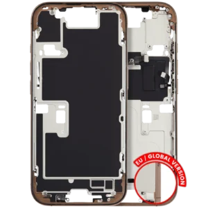 Mid-Frame Housing W/ Small Parts For iPhone 16 Pro (EU / Global Version) (Used OEM Pull: Grade C) (Desert Titanium)