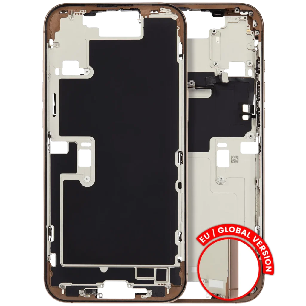 Mid-Frame Housing W/ Small Parts For iPhone 16 Pro Max (EU / Global Version) (Used OEM Pull: Grade B) (Desert Titanium)