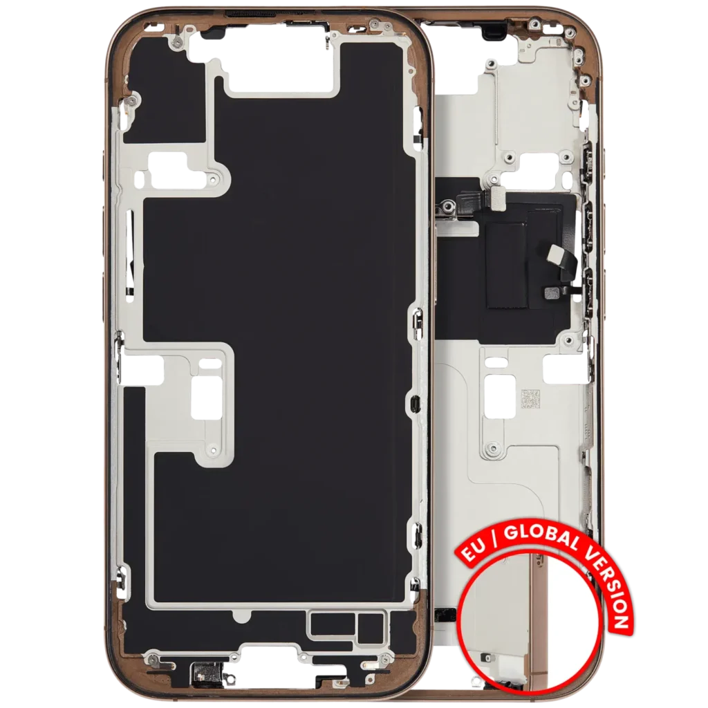Mid-Frame Housing W/ Small Parts For iPhone 16 Pro (EU / Global Version) (Used OEM Pull: Grade B) (Desert Titanium)