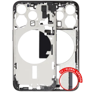 Mid-Frame Housing W/ Small Parts For iPhone 15 Pro (EU / Global Version) (Used OEM Pull: Grade B) (Black Titanium)