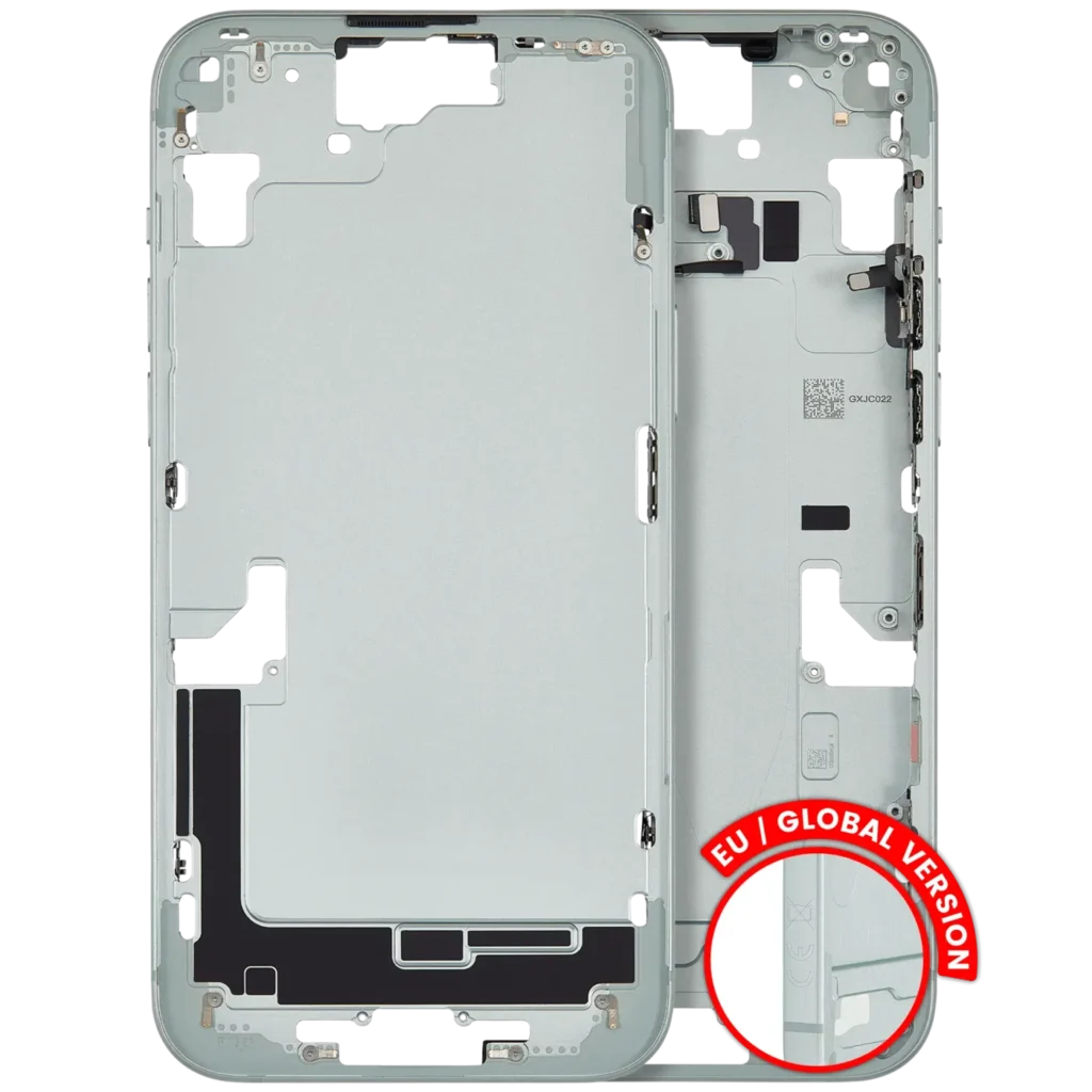 Mid-Frame Housing W/ Small Parts For iPhone 15 Plus (EU / Global Version) (Used OEM Pull: Grade B) (Green)