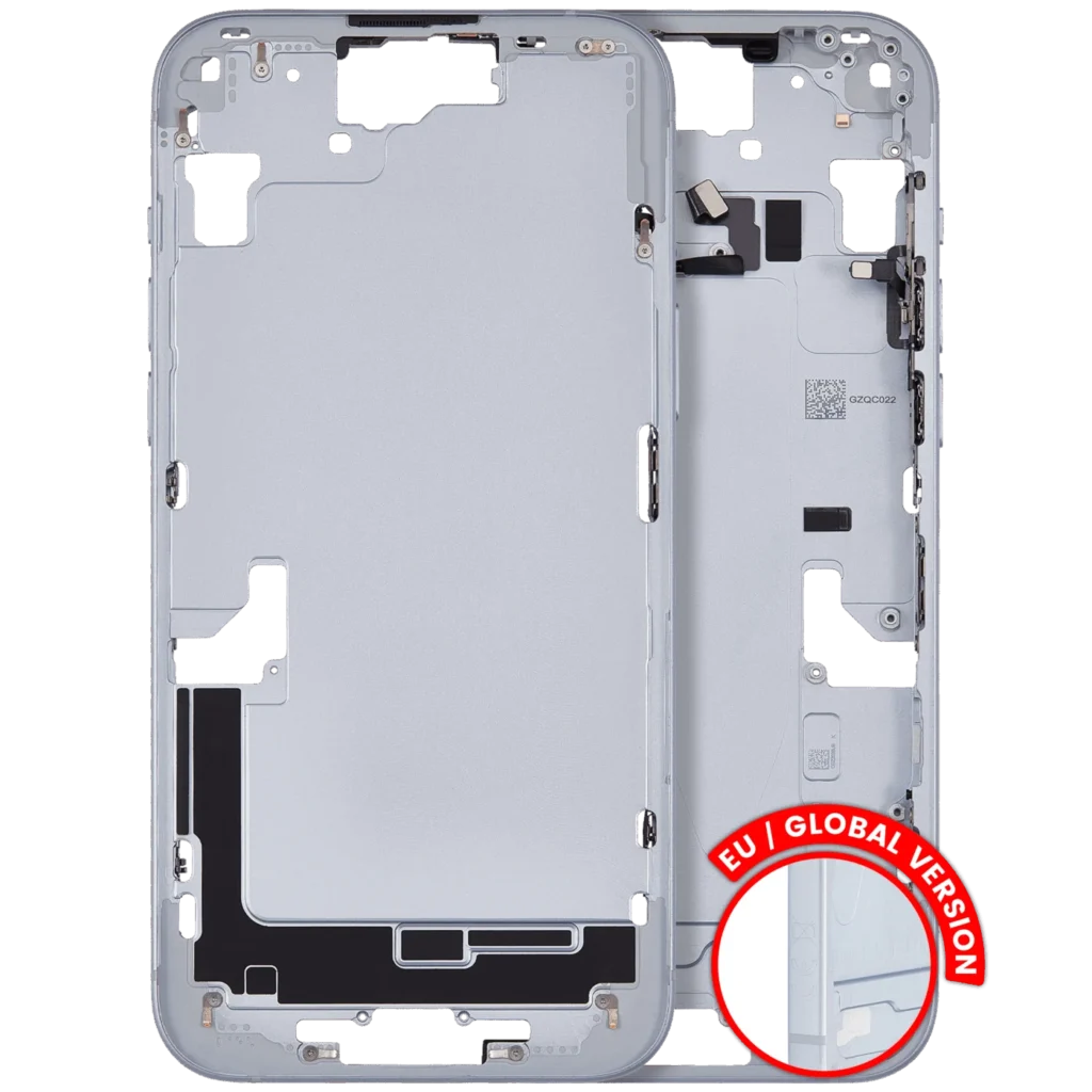 Mid-Frame Housing W/ Small Parts For iPhone 15 Plus (EU / Global Version) (Used OEM Pull: Grade B) (Blue)