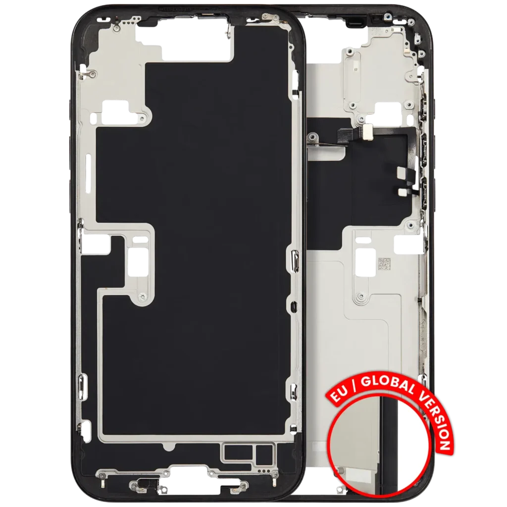 Mid-Frame Housing W/ Small Parts For iPhone 16 Pro Max (EU / Global Version) (Used OEM Pull: Grade A) (Black Titanium)