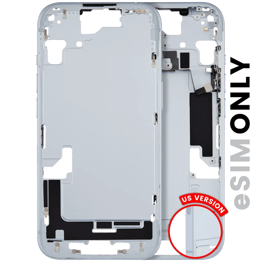 Mid-Frame Housing W/ Small Parts For iPhone 15 (US Version) (Used OEM Pull: Grade B) (Blue)