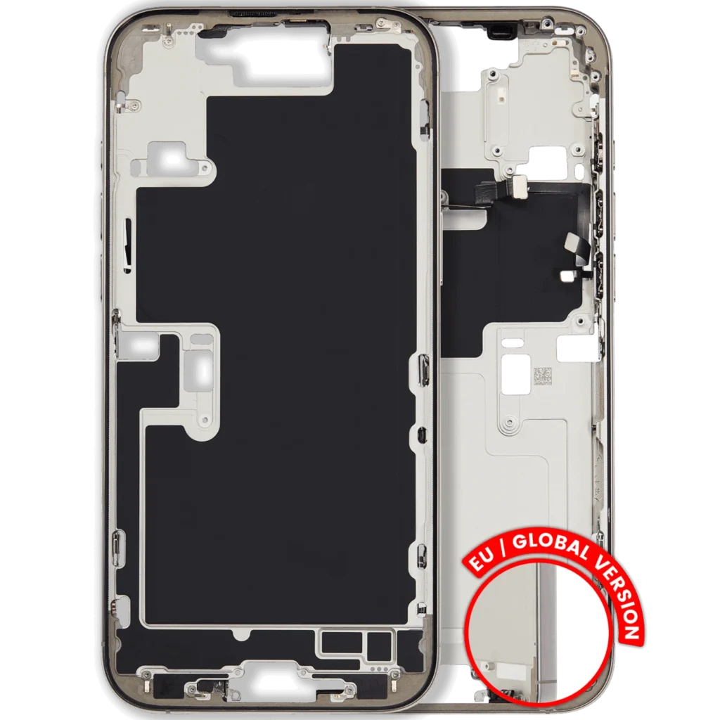 Mid-Frame Housing W/ Small Parts For iPhone 16 Pro Max (EU / Global Version) (Used OEM Pull: Grade A) (Natural Titanium)