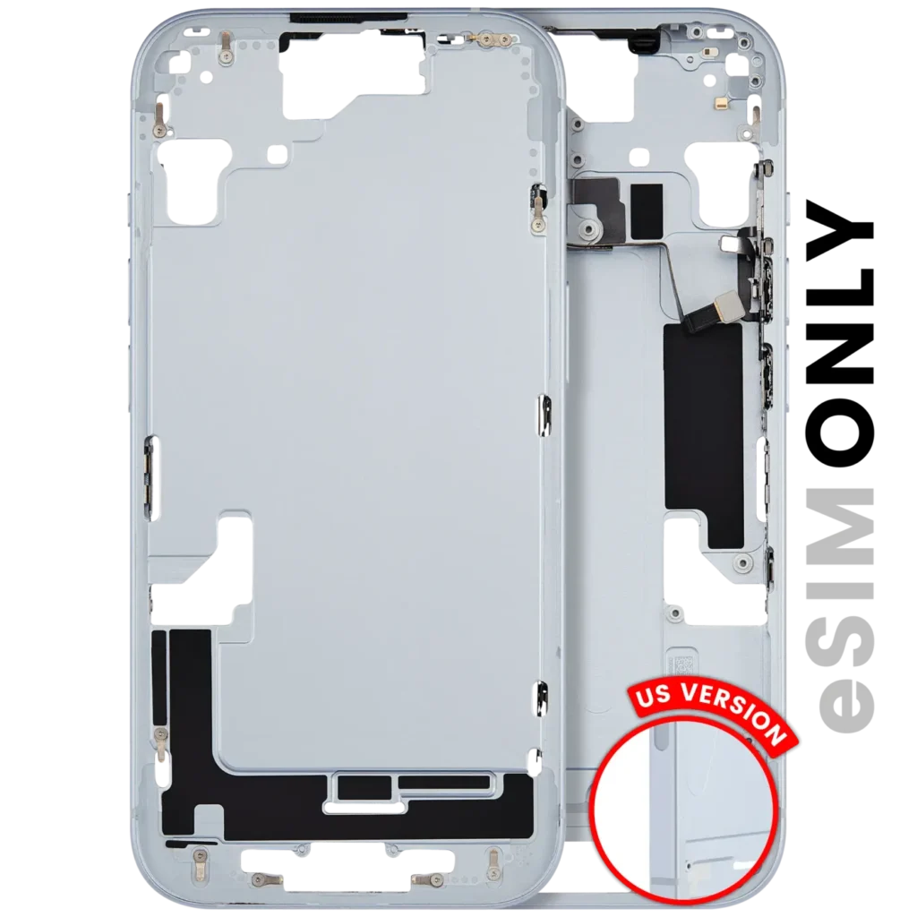 Mid-Frame Housing W/ Small Parts For iPhone 15 (US Version) (Used OEM Pull: Grade A) (Blue)