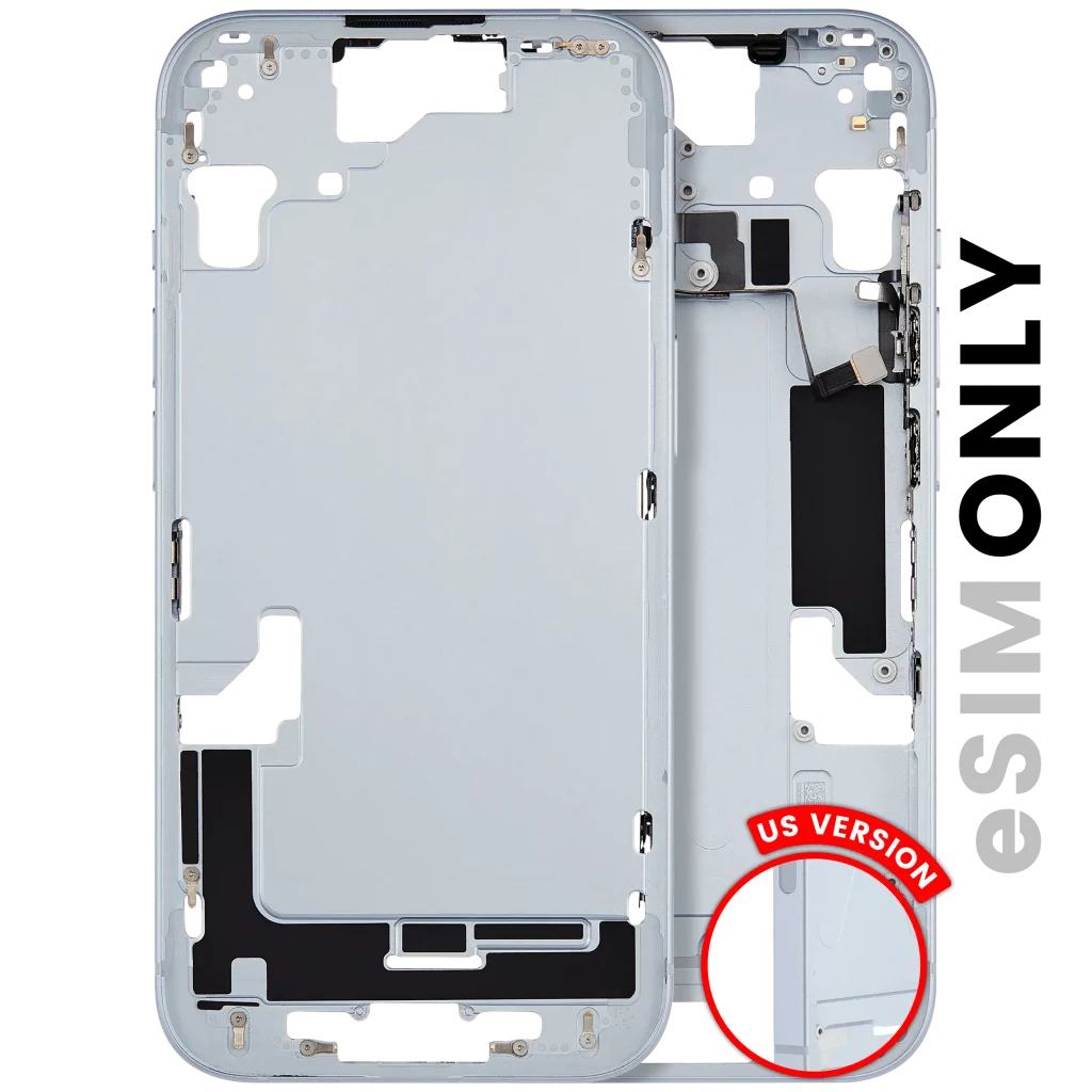 Mid-Frame Housing W/ Small Parts For iPhone 15 (US Version) (Used OEM Pull: Grade C) (Blue)