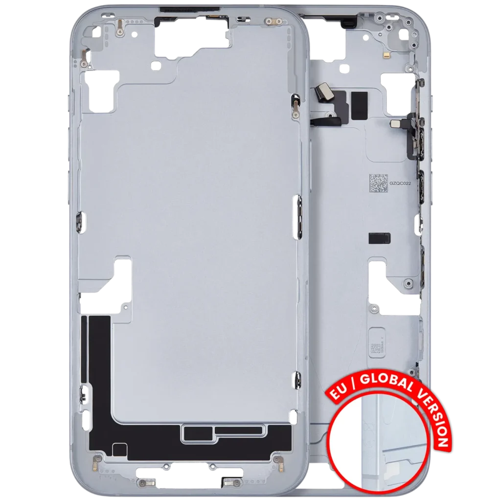 Mid-Frame Housing W/ Small Parts For iPhone 15 Plus (EU / Global Version) (Used OEM Pull: Grade A) (Blue)