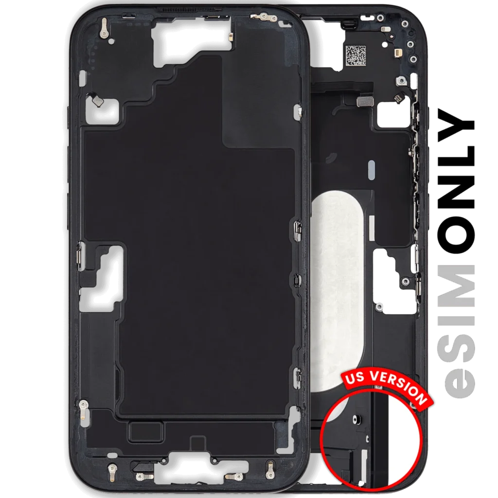 Mid-Frame Housing W/ Small Parts For iPhone 16 (US Version) (Used OEM Pull: Grade A) (Black)