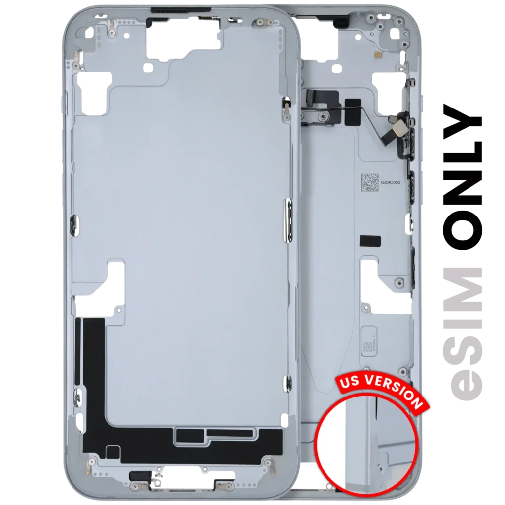 Mid-Frame Housing W/ Small Parts For iPhone 15 Plus (US Version) (Used OEM Pull: Grade B) (Blue)