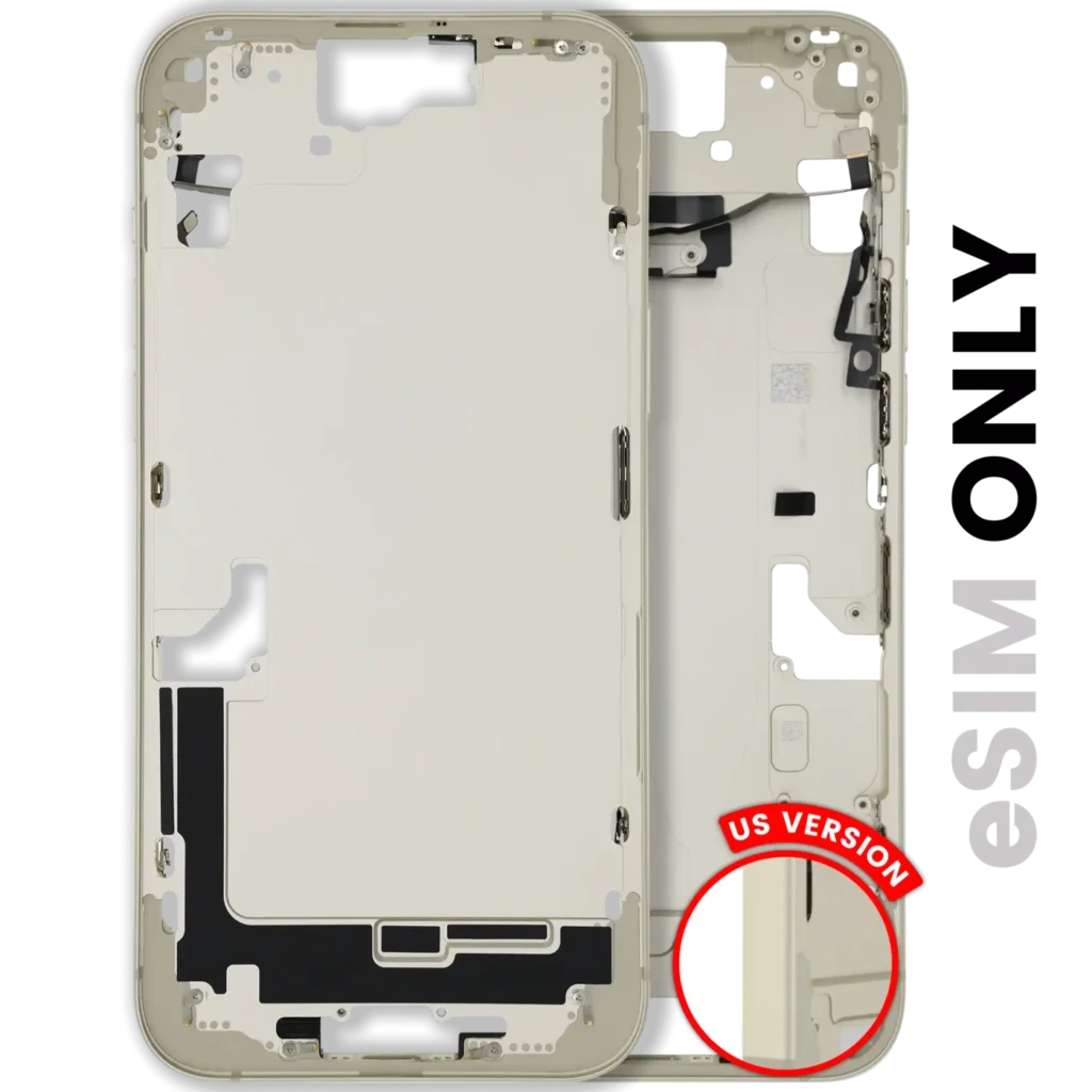 Mid-Frame Housing W/ Small Parts For iPhone 15 Plus (US Version) (Used OEM Pull: Grade A) (Yellow)