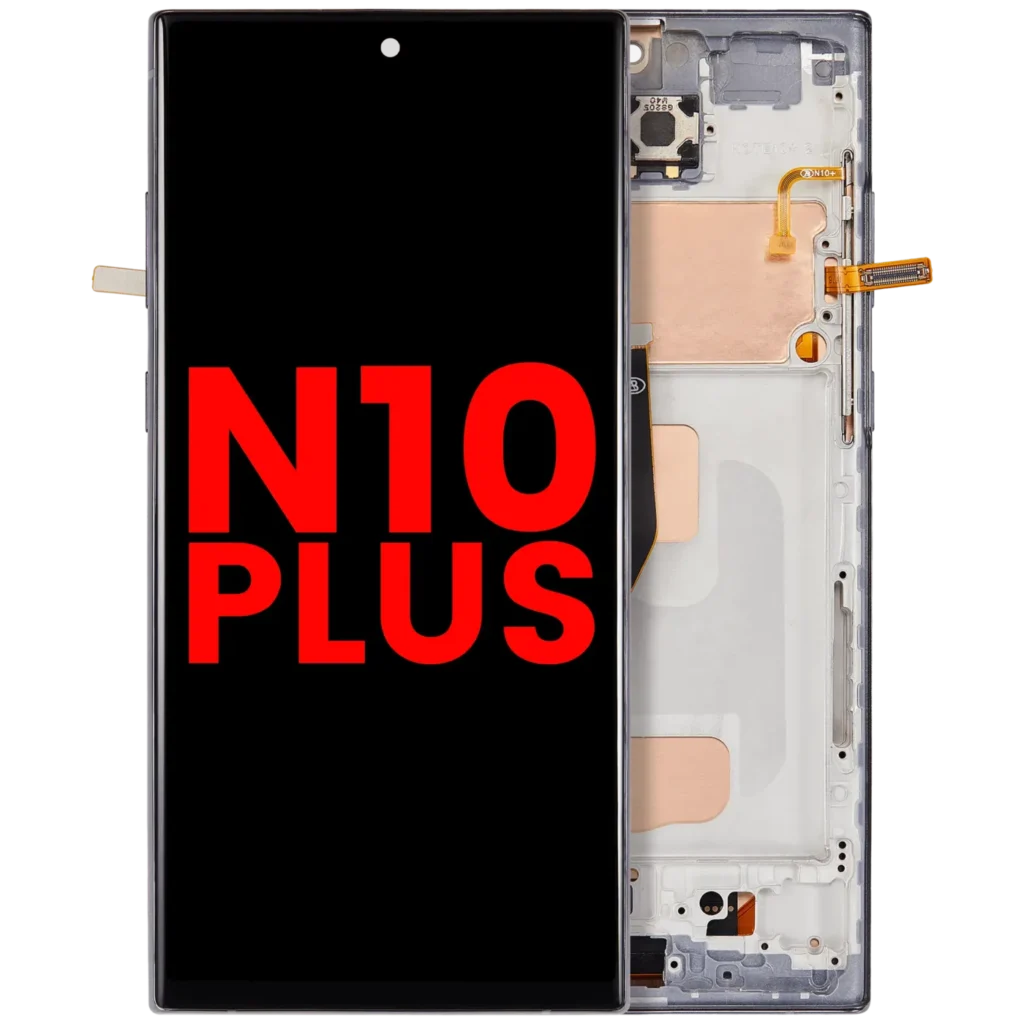 LCD Assembly With Frame (Without Fingerprint Sensor) For Samsung Galaxy Note 10 Plus (Aftermarket Plus: Incell) (Aura Black)
