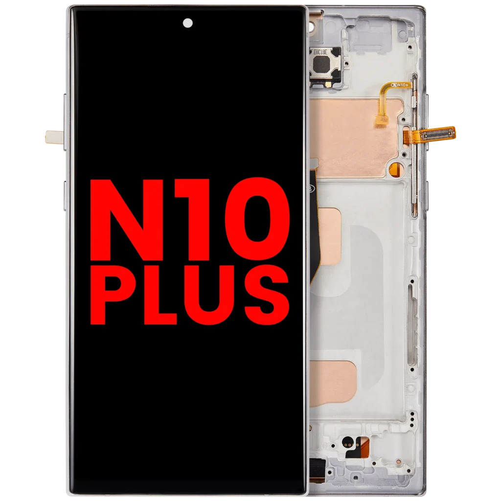LCD Assembly With Frame (Without Fingerprint Sensor) For Samsung Galaxy Note 10 Plus (Aftermarket Plus: Incell) (Aura White)