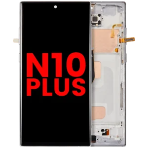 LCD Assembly With Frame (Without Fingerprint Sensor) For Samsung Galaxy Note 10 Plus (Aftermarket Plus: Incell) (Aura White)