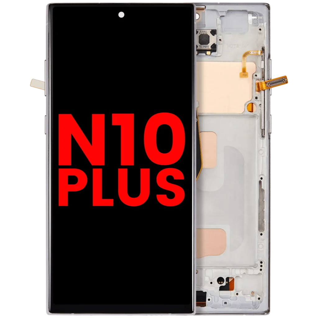 LCD Assembly With Frame (Without Fingerprint Sensor) For Samsung Galaxy Note 10 Plus (Aftermarket Plus: Incell) (Aura Glow / Silver)