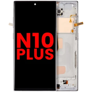 LCD Assembly With Frame (Without Fingerprint Sensor) For Samsung Galaxy Note 10 Plus (Aftermarket Plus: Incell) (Aura Glow / Silver)