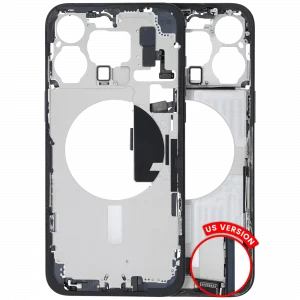 Mid-Frame Housing W/ Charging Port Flex & Small Parts For iPhone 15 Pro Max (US Version) (Used OEM Pull: Grade C) (Blue Titanium)